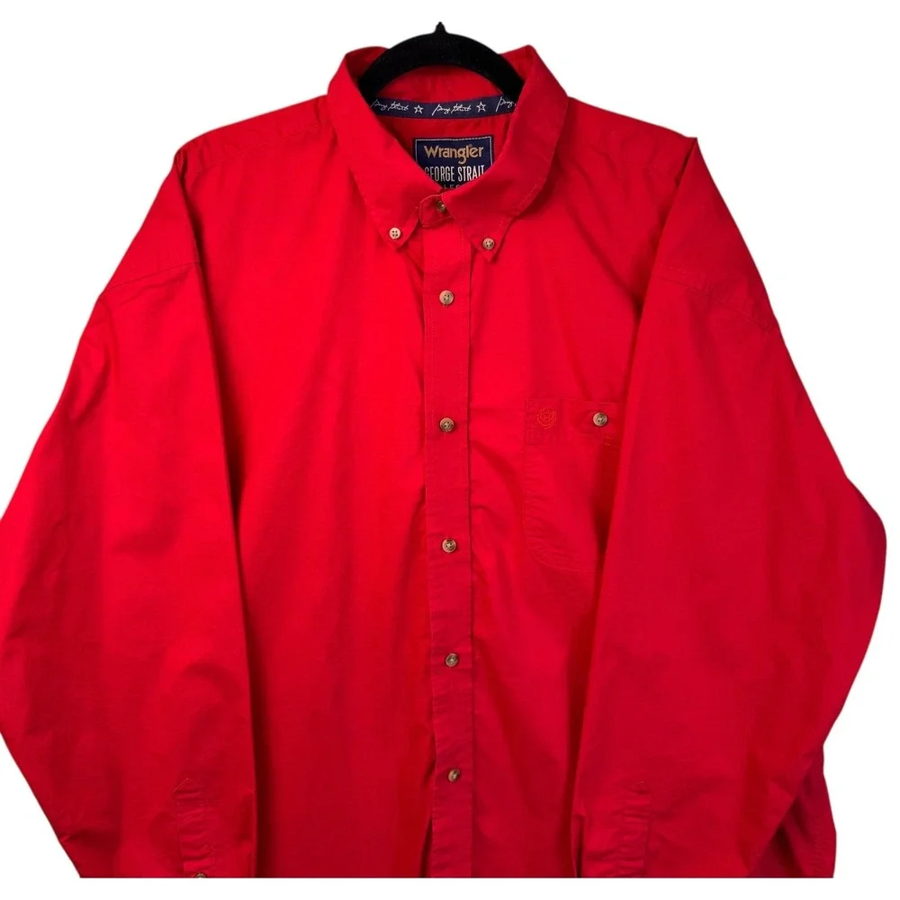 Wrangler George Strait Collection‎ Button Down Shirt XXL Mens Red